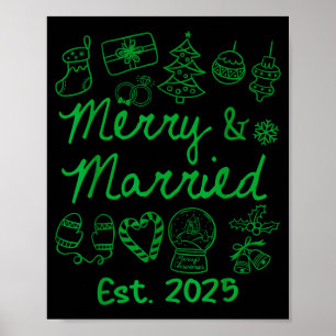 Póster Alegres y Casados Est 2025 Parejas de Navidad Coin