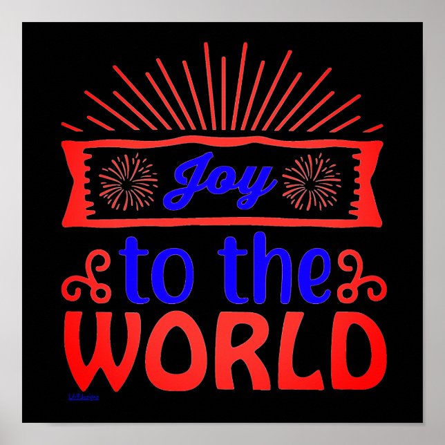 Póster ALEGRÍA AL MUNDO inspirador y motivacional (Frente)