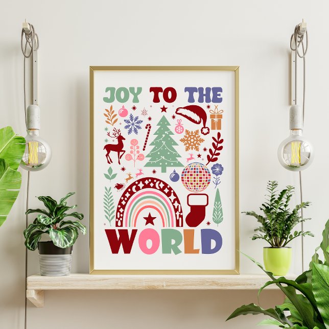 Póster Alegría Al Mundo Navidades Tipografía Moderna De I (Subido por el creador)