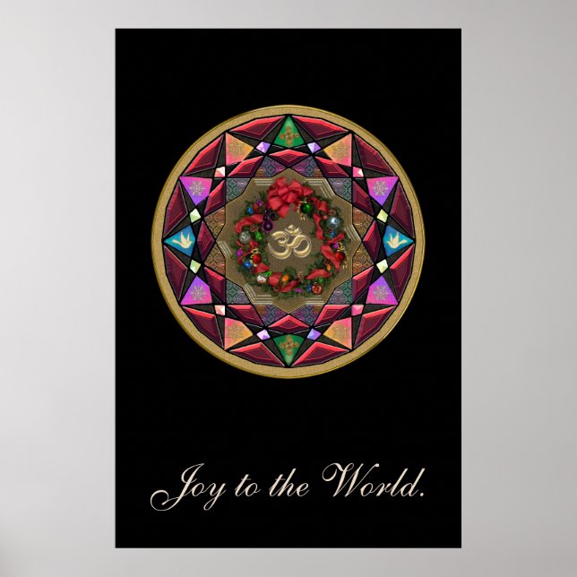 Póster Alegría al mundo OM Mandala (Frente)