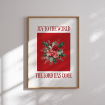 Alegría al Poster de los Navidades de Poinsettia M