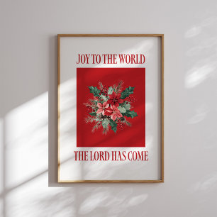 Póster Alegría al Poster de los Navidades de Poinsettia M