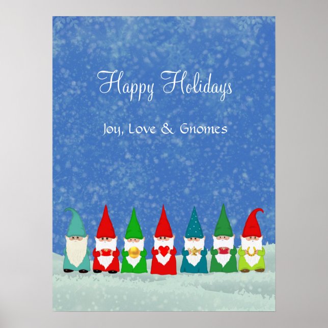 Póster Alegría, Amor y Gnomos de Navidad (Frente)