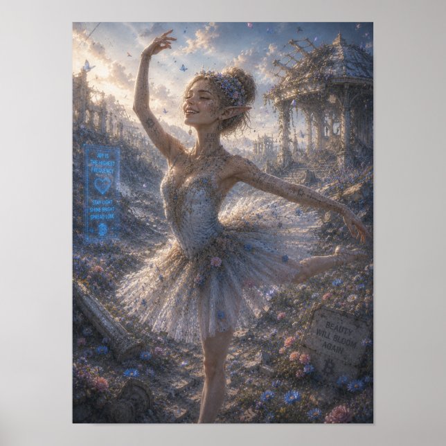 Póster Alegría / Bailarina / Campo de flores (Frente)