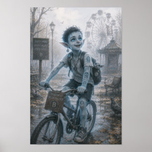 Póster Alegría / Ciclista / Parque vacío