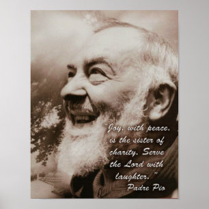Póster Alegría con la paz, Padre Pio