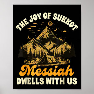 Póster Alegría Judía de Sucot El Mesías Habita Con Nosotr