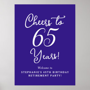 Póster Alegría morada a Fiesta de Jubilación de 65 años