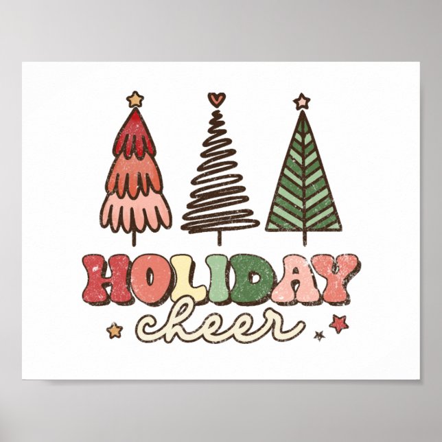 Póster Alegría Navideña Clásico de Navidad (Frente)