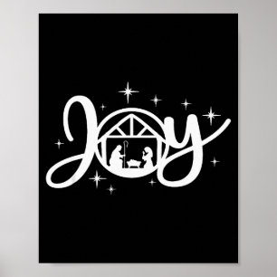 Póster Alegría Navideña Cristiana Jesús Escena de la Nati