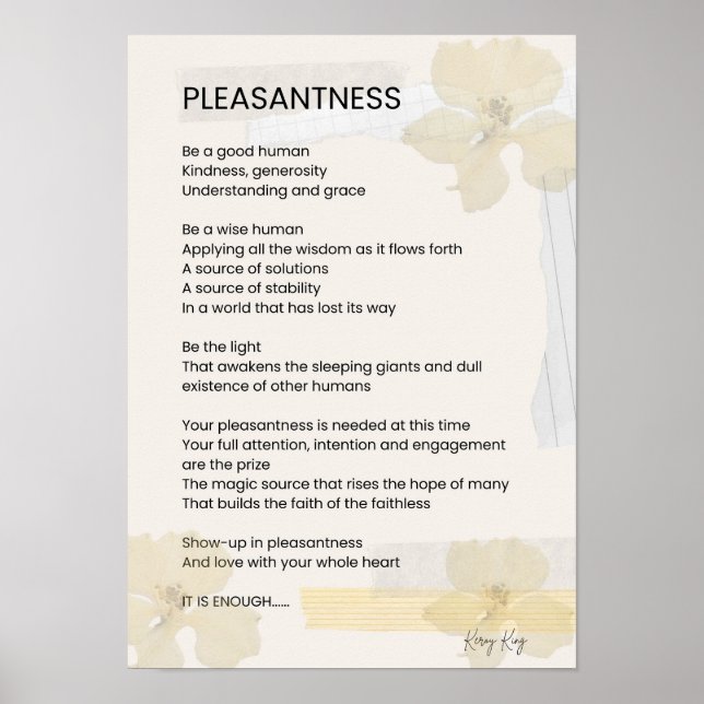 Póster Alegría, poema Inspirador, palabra escrita (Frente)