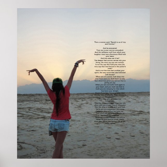 Póster Alegría y pesar por Kahlil Gibran (Frente)