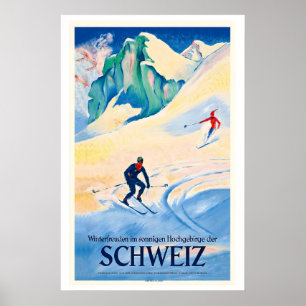 Póster Alegrías invernales de Suiza en lo alto de Sonning