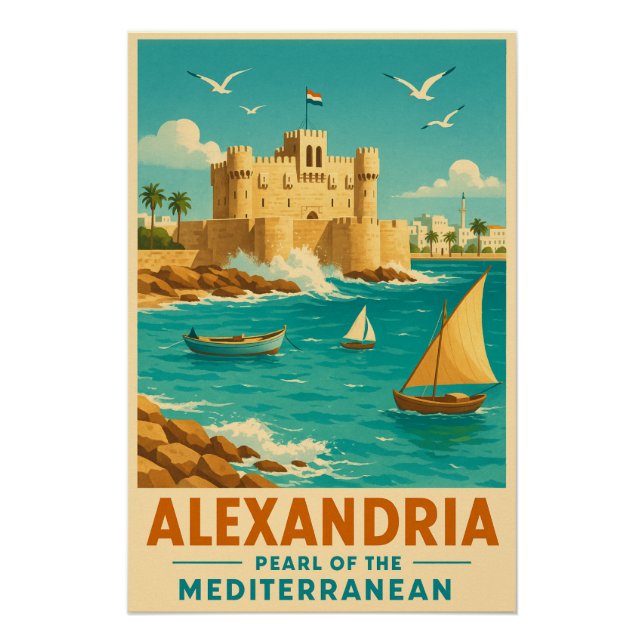 Póster Alejandría - Perla del Mediterráneo (Anverso)