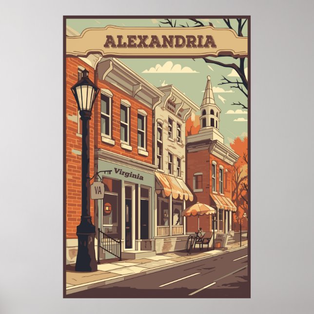 Póster Alejandría, Virginia, Estados Unidos, Viajes (Frente)