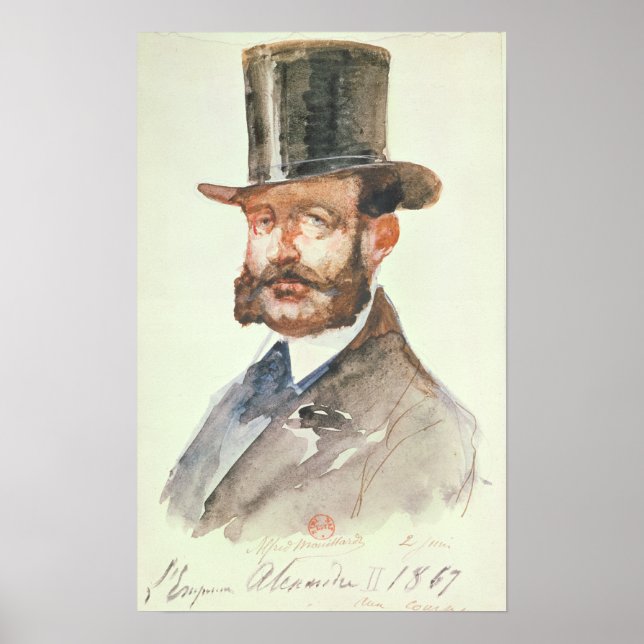 Póster Alejandro II en carrera (Frente)