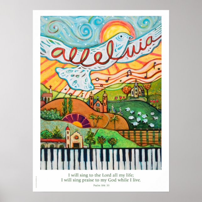 Póster Aleluia poster musical para aula o coro (Frente)