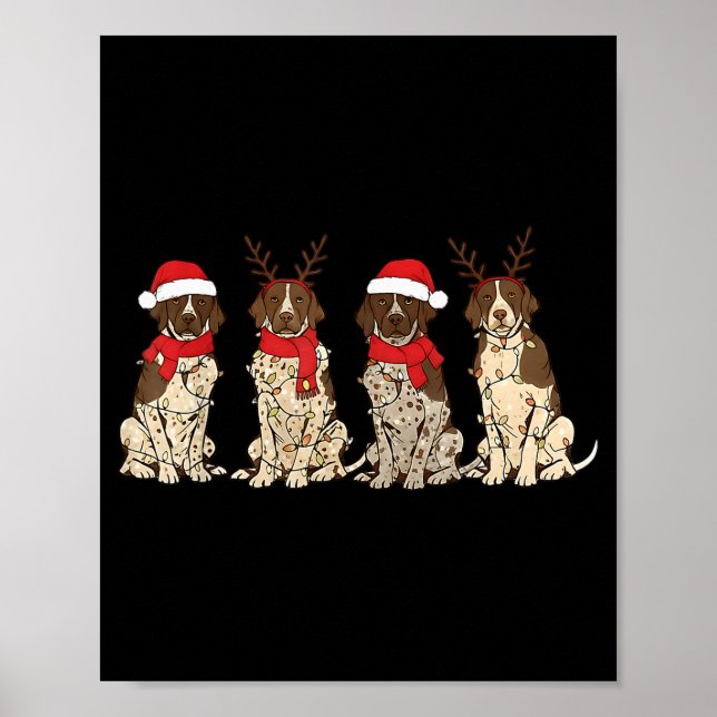 Póster Alemán de pelo corto Inter Navidad Gsp Mamá Papá (Frente)