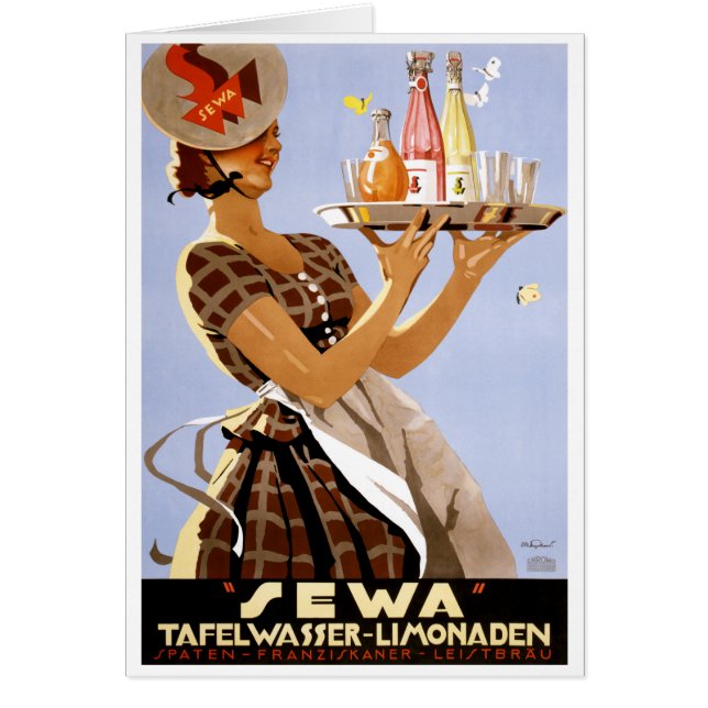 Poster alemán del vintage de Sewa restaurado (Frente)