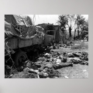 Póster Alemanes Ambushed en la Segunda Guerra Mundial de