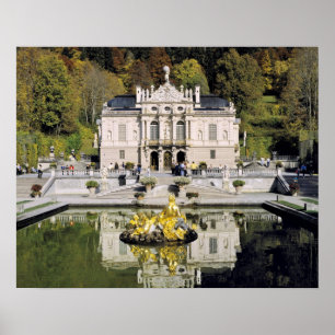 Póster Alemania, Baviera, Castillo de Linderhof. Linderho