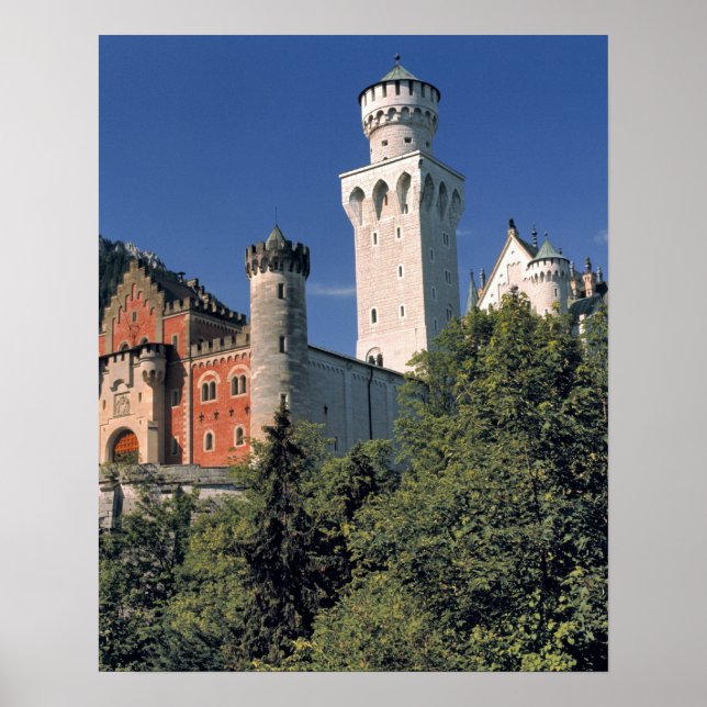 Póster Alemania, Baviera, Castillo de Neuschwanstein. (Frente)