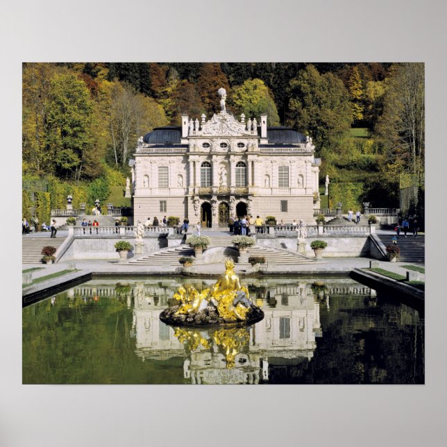 Póster Alemania, Baviera, Castillo Linderhof. Linderhof (Frente)