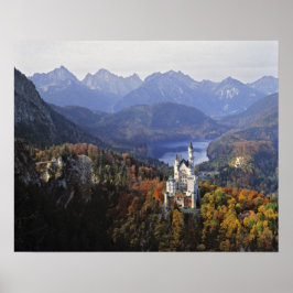 Póster Alemania, Baviera, Castillo Neuschwanstein. Doble