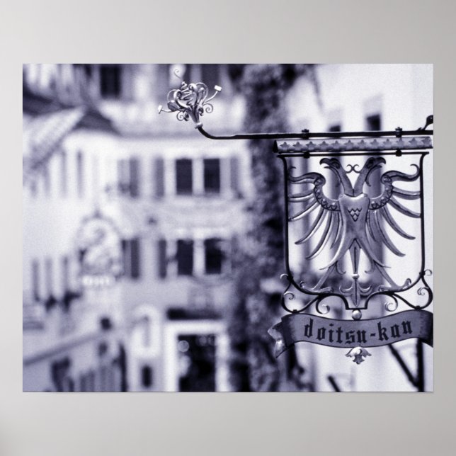 Póster Alemania, Baviera, Rottenburg. Signo de hotel (Frente)