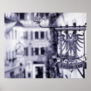 Póster Alemania, Baviera, Rottenburg. Signo del hotel