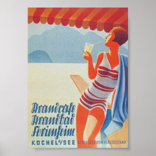 Póster Alemania, Beach, Poster de Viajes Vintage