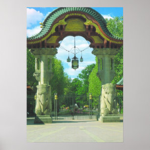 Póster Alemania, Berlín, parque zoológico, entrada del