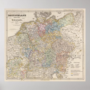 Póster Alemania debajo del Hohenstaufen, y hasta 1275