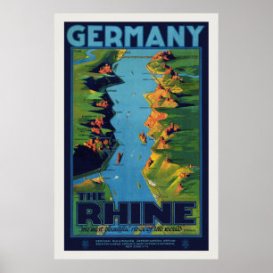 Póster Alemania El afiche de la cosecha del Rin de 1925