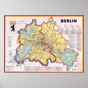 Póster Alemania: Mapa del MURO de Berlín 1962 ...