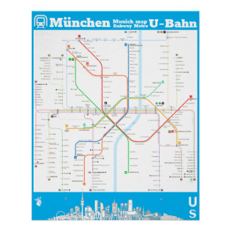 Póster “Alemania: Metro muniqués SUBWAYmap…