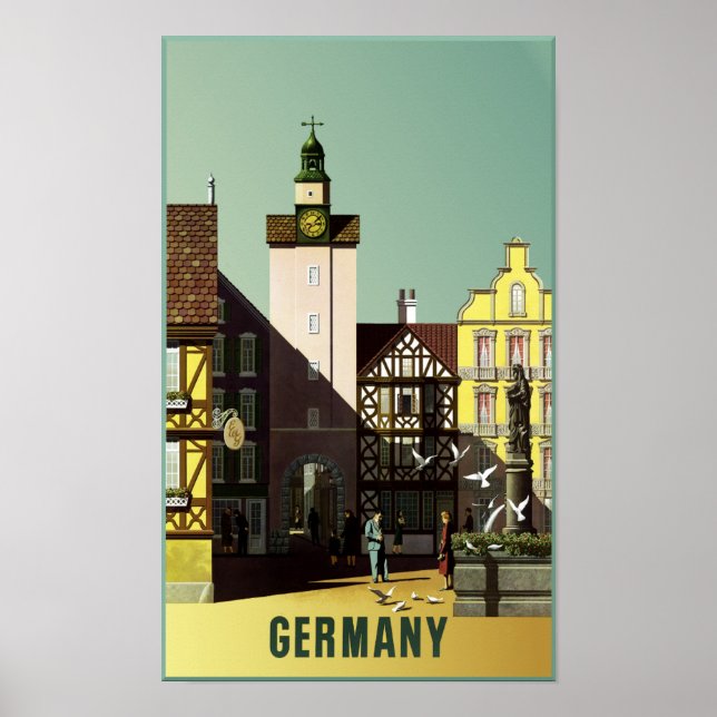 Póster Alemania. Poster de viajes de época. (Frente)