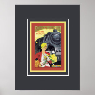 Póster Alemania quiere verte Vintage