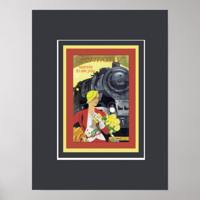 Póster Alemania quiere verte Vintage (Frente)
