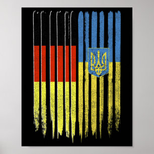 Póster Alemania Ucrania Bandera alemana ucraniana Trident
