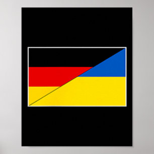 Póster Alemania Ucrania Bandera Apoyo Alemán Ucraniano Ci