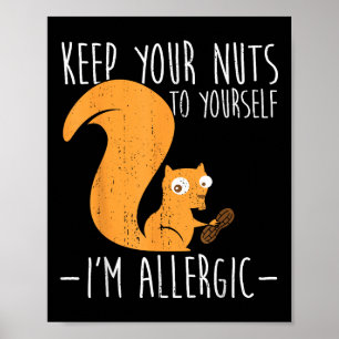Póster Alérgico A Las Nueces I Ardilla Alimentos Alergia