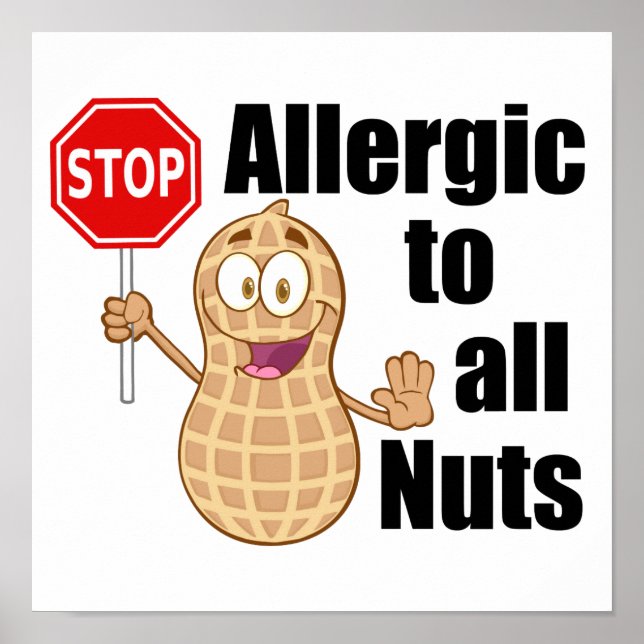Póster Alerta de alergia a frutos secos (Frente)