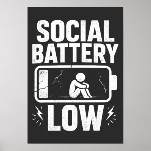 Póster Alerta de batería social baja