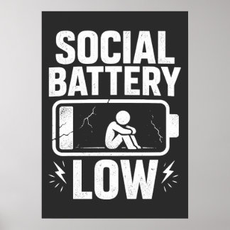 Póster Alerta de batería social baja