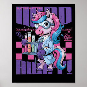 Póster Alerta Nerd - S - Pegatina Científico Cute Unicorn