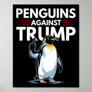 Póster Aletas de pingüino resisten divertidos pingüinos c