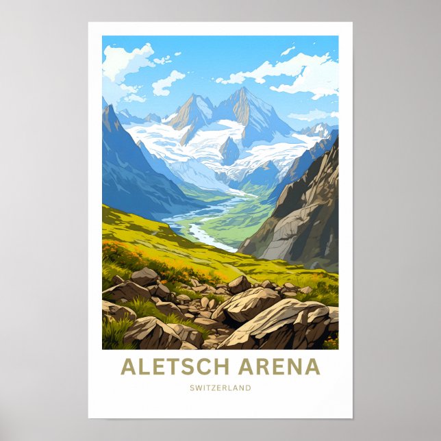 Póster Aletsch Arena Suiza Viaje Imprimir (Frente)
