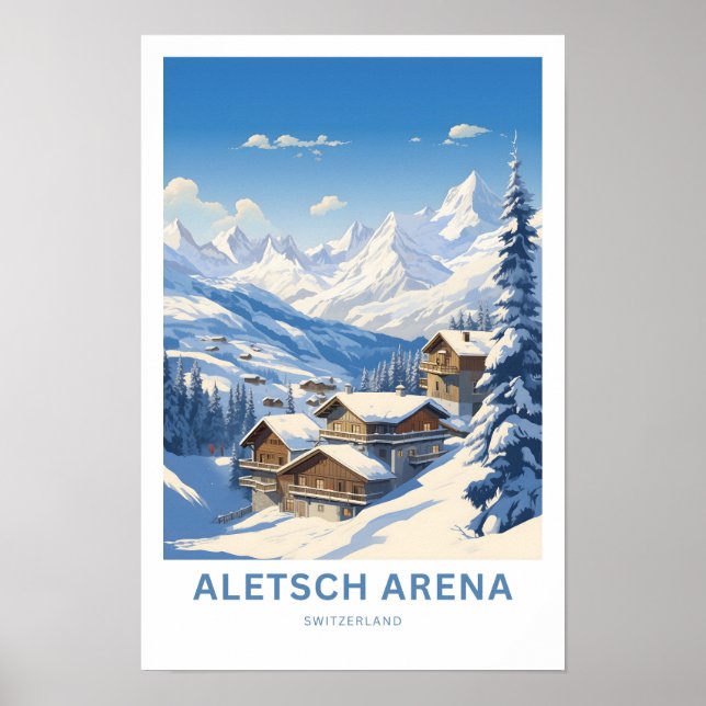 Póster Aletsch Arena Suiza Viaje Imprimir (Frente)
