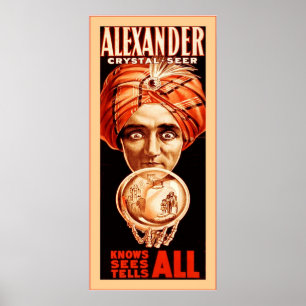 Póster Alexander, Crystal Seer ~ Vintage Magicista Poster